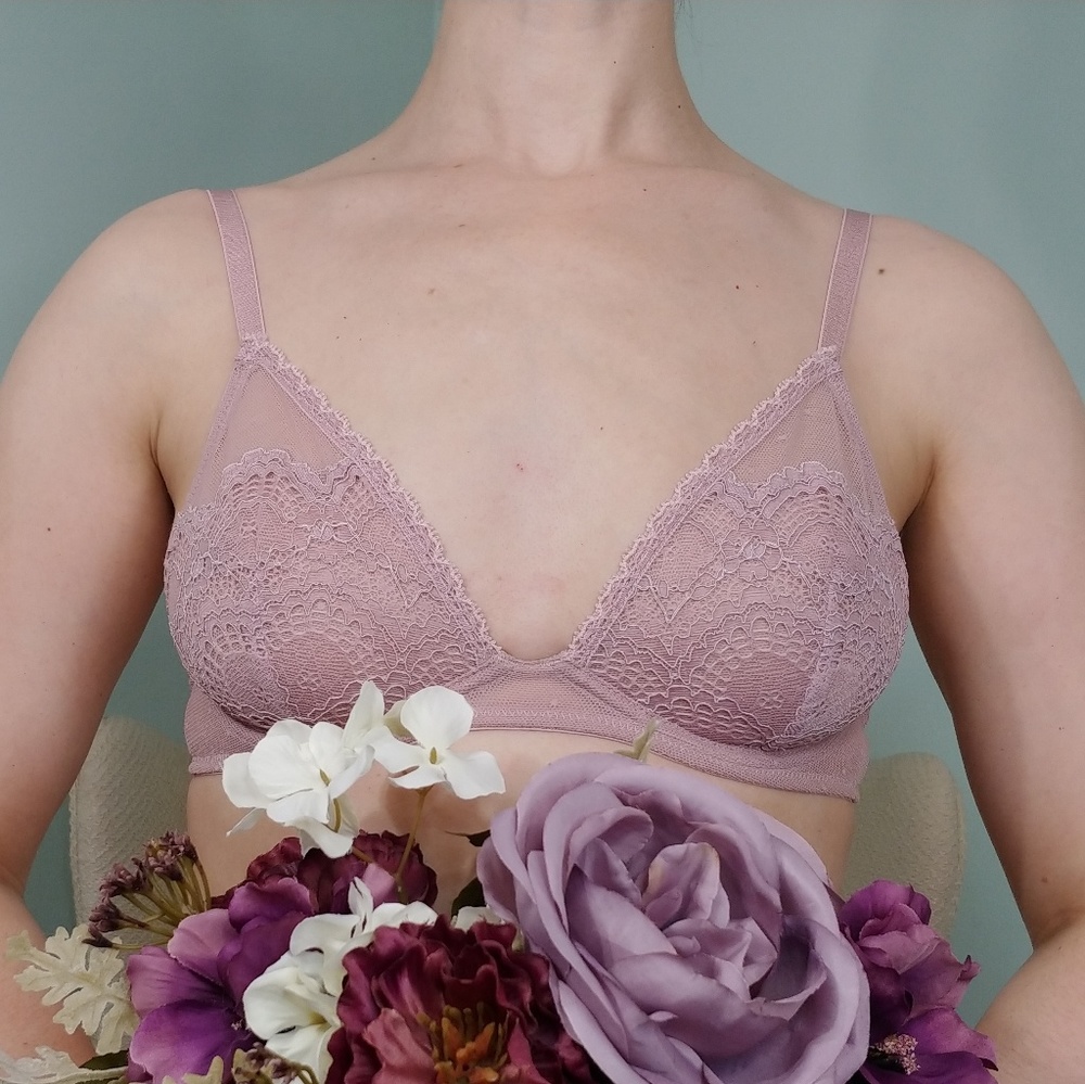 Free People Mauve Pink Lace Bra